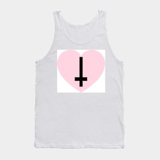 Pink and Black Cross Heart Tank Top